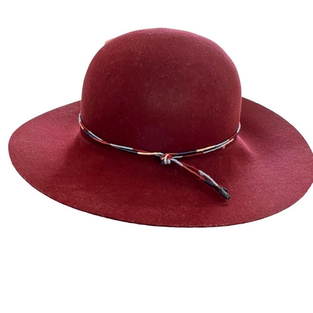 rag & bone Red Felt Hat with Beaded Band
